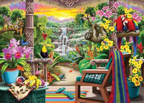 Puzzle 500 Teile,Puzzle für Erwachsene,EIN Herausforderndes Rätsel,Puzzles 500 Teile Erwachsene,Puzzlespiele Für Die Ganze Familie Geschenke,Tropische Tiere Blumen von Lituor