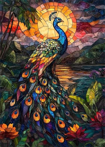 Puzzle 500 Teile,Puzzle für Erwachsene,EIN Herausforderndes Rätsel,Puzzles 500 Teile Erwachsene,Puzzlespiele Für Die Ganze Familie Geschenke,Vintage Landschaft Pfau von Lituor