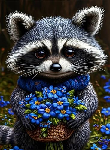Puzzle 500 Teile,Puzzle für Erwachsene,EIN Herausforderndes Rätsel,Puzzles 500 Teile Erwachsene,Puzzlespiele Für Die Ganze Familie Geschenke,Waschbärblumen von Lituor