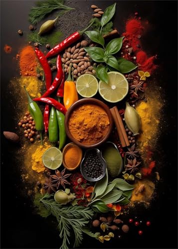 Puzzle 500 Teile EIN Herausforderndes Rätsel Pädagogisches Spielzeug Geschenke Klassische Gewürze Chilischoten Puzzles Für Erwachsene,Jigsaw Puzzle für Die Ganze Familie 52x38 cm von Lituor