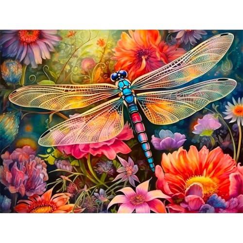 Puzzle 500 Teile EIN Herausforderndes Rätsel Pädagogisches Spielzeug Geschenke Klassische Libellenblume Puzzles Für Erwachsene,Jigsaw Puzzle für Die Ganze Familie 52x38 cm von Lituor