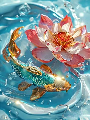 Puzzle 500 Teile EIN Herausforderndes Rätsel Pädagogisches Spielzeug Geschenke Klassische Lotus Koi See Puzzles Für Erwachsene,Jigsaw Puzzle für Die Ganze Familie 52x38 cm von Lituor