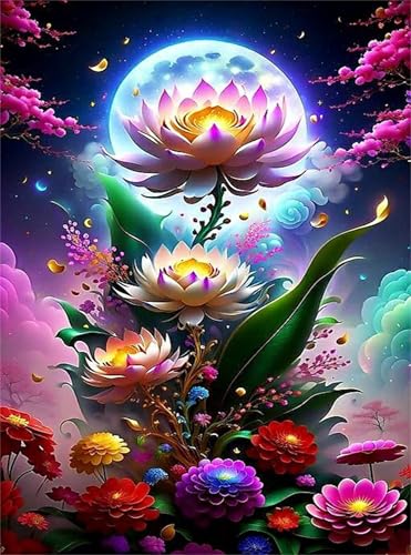 Puzzle 500 Teile EIN Herausforderndes Rätsel Pädagogisches Spielzeug Geschenke Klassische Mondblumenlandschaft Puzzles Für Erwachsene,Jigsaw Puzzle für Die Ganze Familie 52x38 cm von Lituor