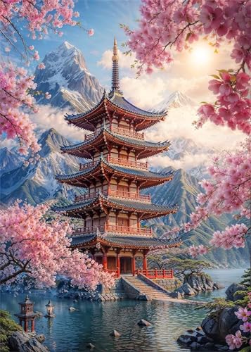 Puzzle 500 Teile EIN Herausforderndes Rätsel Pädagogisches Spielzeug Geschenke Klassische Schneebergturmblumen Puzzles Für Erwachsene,Jigsaw Puzzle für Die Ganze Familie 52x38 cm von Lituor