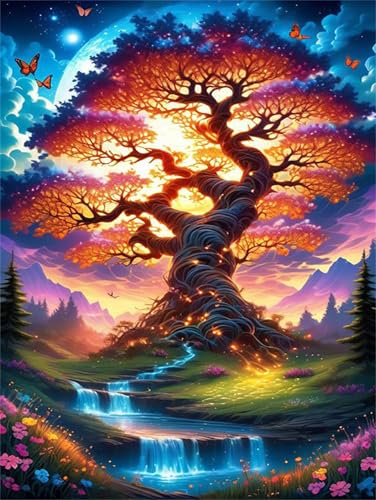 Puzzle 500 Teile EIN Herausforderndes Rätsel Pädagogisches Spielzeug Geschenke Klassische Traumbaumfluss Puzzles Für Erwachsene,Jigsaw Puzzle für Die Ganze Familie 52x38 cm von Lituor
