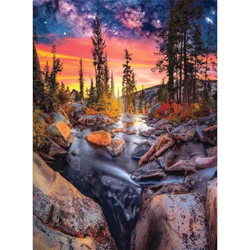Puzzle 500 Teile EIN Herausforderndes Rätsel Pädagogisches Spielzeug Geschenke Klassische Wälder Flüsse Sonnenaufgang Puzzles Für Erwachsene,Jigsaw Puzzle für Die Ganze Familie 52x38 cm von Lituor