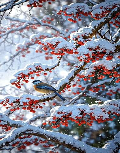 Puzzle 500 Teile EIN Herausforderndes Rätsel Pädagogisches Spielzeug Geschenke Klassische Winterbaumvögel Puzzles Für Erwachsene,Jigsaw Puzzle für Die Ganze Familie 52x38 cm von Lituor
