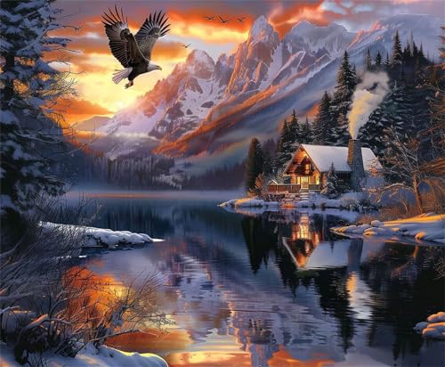 Puzzle 70 Teile,Puzzle für Erwachsene,EIN Herausforderndes Rätsel,Puzzles 70 Teile Erwachsene,Puzzlespiele Für Die Ganze Familie Geschenke,Berghüttensee von Lituor