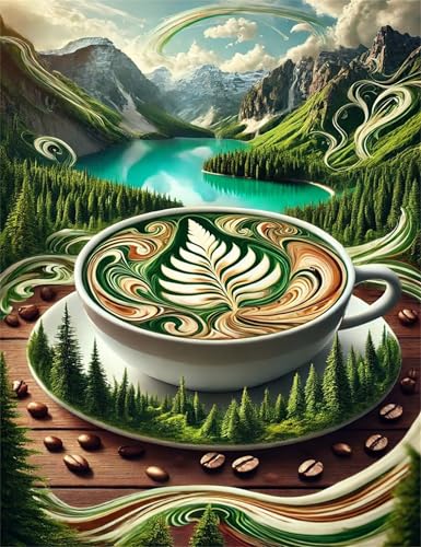 Puzzle 70 Teile,Puzzle für Erwachsene,EIN Herausforderndes Rätsel,Puzzles 70 Teile Erwachsene,Puzzlespiele Für Die Ganze Familie Geschenke,Grüner Landschaftskaffee von Lituor