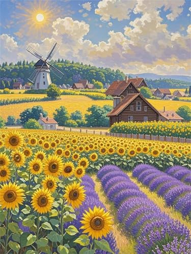 Puzzle 70 Teile,Puzzle für Erwachsene,EIN Herausforderndes Rätsel,Puzzles 70 Teile Erwachsene,Puzzlespiele Für Die Ganze Familie Geschenke,Ländliche Sonnenblumenlandschaft von Lituor