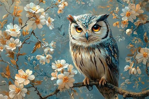 Puzzle 70 Teile EIN Herausforderndes Rätsel Pädagogisches Spielzeug Geschenke Klassische Blumen Eule Puzzles Für Erwachsene,Jigsaw Puzzle für Die Ganze Familie 20x15 cm von Lituor