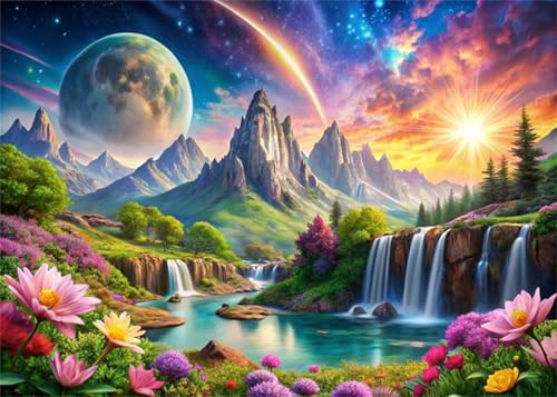 Puzzle 70 Teile EIN Herausforderndes Rätsel Pädagogisches Spielzeug Geschenke Klassische Natürliche Landschaft Blumen Puzzles Für Erwachsene,Jigsaw Puzzle für Die Ganze Familie 20x15 cm von Lituor