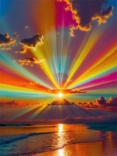 Puzzle 70 Teile EIN Herausforderndes Rätsel Pädagogisches Spielzeug Geschenke Klassische Regenbogen Sonnenschein Meer Puzzles Für Erwachsene,Jigsaw Puzzle für Die Ganze Familie 20x15 cm von Lituor