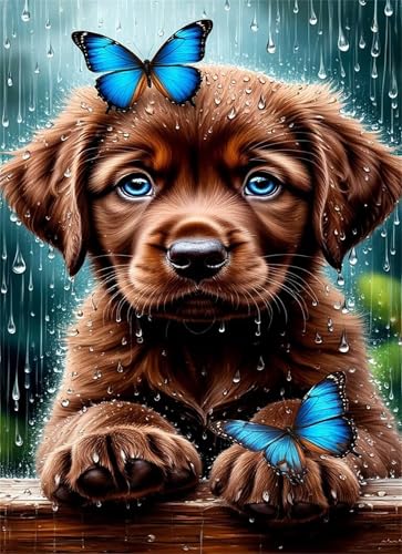 Puzzle 70 Teile EIN Herausforderndes Rätsel Pädagogisches Spielzeug Geschenke Klassische Regentag Hund Schmetterling Puzzles Für Erwachsene,Jigsaw Puzzle für Die Ganze Familie 20x15 cm von Lituor