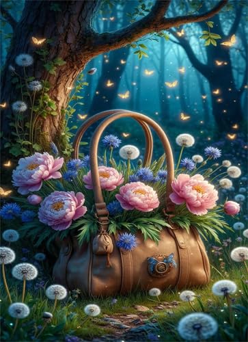 Puzzle 70 Teile EIN Herausforderndes Rätsel Pädagogisches Spielzeug Geschenke Klassische Woods Blumentasche Puzzles Für Erwachsene,Jigsaw Puzzle für Die Ganze Familie 20x15 cm von Lituor