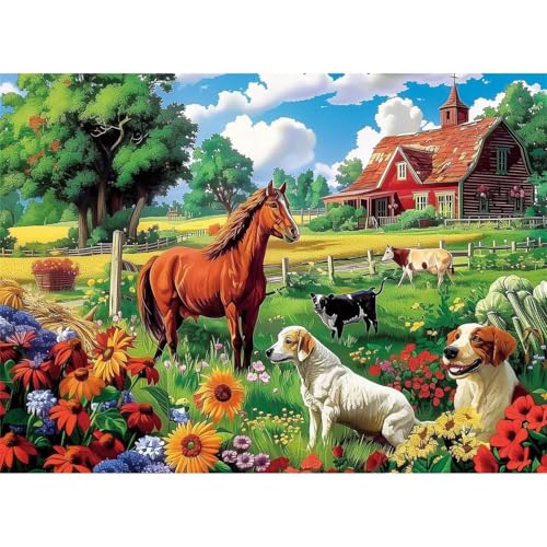 Puzzle 700 Teile,Puzzle für Erwachsene,EIN Herausforderndes Rätsel,Puzzles 700 Teile Erwachsene,Puzzlespiele Für Die Ganze Familie Geschenke,Bauernhof Häuser Tiere von Lituor