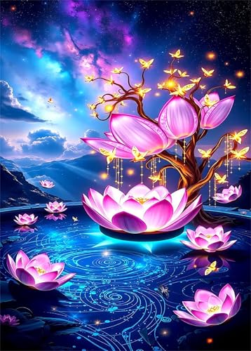 Puzzle 700 Teile,Puzzle für Erwachsene,EIN Herausforderndes Rätsel,Puzzles 700 Teile Erwachsene,Puzzlespiele Für Die Ganze Familie Geschenke,Verträumter fluoreszierender Lotus von Lituor