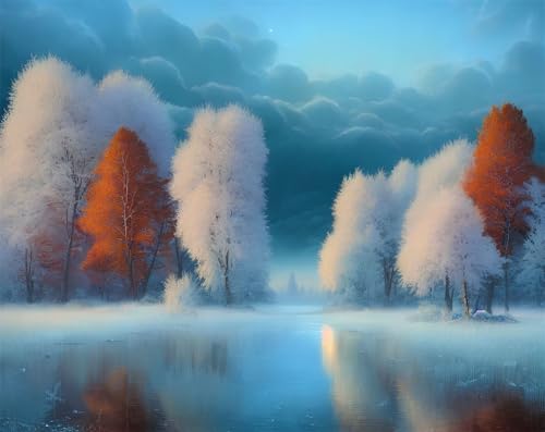 Puzzle 700 Teile,Puzzle für Erwachsene,EIN Herausforderndes Rätsel,Puzzles 700 Teile Erwachsene,Puzzlespiele Für Die Ganze Familie Geschenke,Winter Bäume See von Lituor