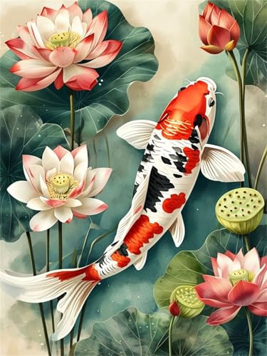 Puzzle 700 Teile EIN Herausforderndes Rätsel Pädagogisches Spielzeug Geschenke Klassische Lotus Koi Puzzles Für Erwachsene,Jigsaw Puzzle für Die Ganze Familie 52x38 cm von Lituor
