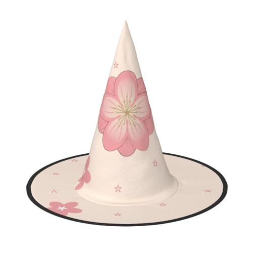 Halloween-Hexenhüte für Frauen – 1 kleine rosa Kirschblüten-Druck, Zauberer-Kostümkappe, für Urlaub, Party, Accessoire, Kopfbedeckung Halloween-Hexenhüte für Frauen – 1 kleine rosa Kirschblüten-Druck, Zauberer-Kostümkappe, für Urlaub, Party, Accessoire, Kopfbedeckung von LiuMng