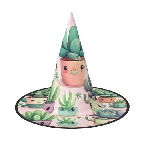 Halloween-Hexenhüte für Frauen – 1 schöne Sukkulenten-Druck, Zauberer-Kostümkappe, für Urlaub, Party, Accessoire, Kopfbedeckung Halloween-Hexenhüte für Frauen – 1 schöne Sukkulenten-Druck, Zauberer-Kostümkappe, für Urlaub, Party, Accessoire, Kopfbedeckung von LiuMng