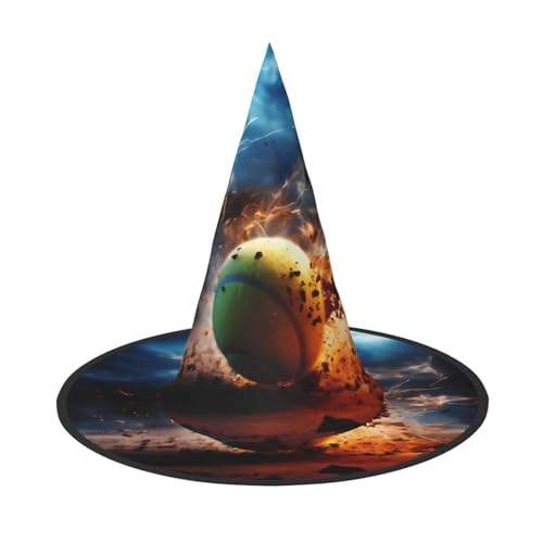 Halloween-Hexenhüte für Frauen – 2 Stück Lightning-Tennis-Druck, Zauberer-Kostümkappe, für Urlaub, Party, Accessoire, Kopfbedeckung Halloween-Hexenhüte für Frauen – 2 Stück Lightning-Tennis-Druck, Zauberer-Kostümkappe, für Urlaub, Party, Accessoire, Kopfbedeckung von LiuMng