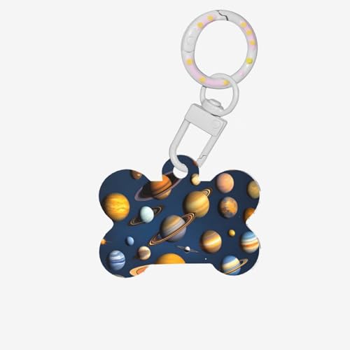 Haustier-ID-Tags mit Sonnensystem-Planeten-Druck, Knochenförmiger Acryl-Hunde- und Katzenanhänger, für mittelgroße Haustierhalsbänder Haustier-ID-Tags mit Sonnensystem-Planeten-Druck, Knochenförmiger Acryl-Hunde- und Katzenanhänger, für mittelgroße Haustierhalsbänder von LiuMng