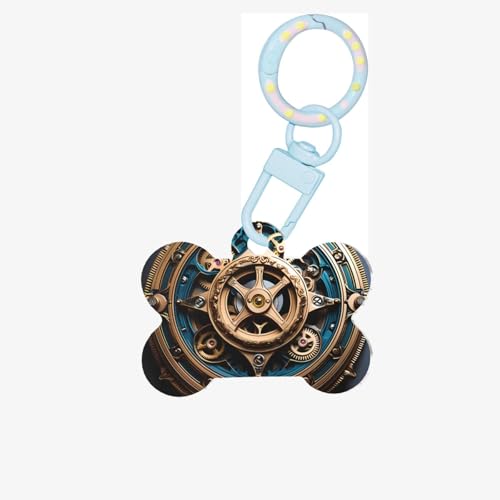 Hunde- und Katzenanhänger mit coolem Steampunk-Zahnradaufdruck, Knochenform, Acryl, für kleine Haustierhalsbänder Hunde- und Katzenanhänger mit coolem Steampunk-Zahnradaufdruck, Knochenform, Acryl, für kleine Haustierhalsbänder von LiuMng