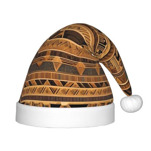 LiuMng Ägyptische Fresken Weihnachtsmütze, Unisex Plüsch Klassische Weihnachtsmannmütze/Weich Bequem für Neujahr Festliche Party Supplies von LiuMng