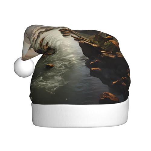 LiuMng Berge und Flüsse. Klassische Weihnachtsmann-Weihnachtsmütze, Wärme, bequem, perfekt für Feiertage, Weihnachtsdekoration von LiuMng