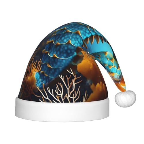 LiuMng Blaue Seepferdchen-Weihnachtsmütze, Unisex, Plüsch, klassisch, Weihnachtsmannmütze, weich, bequem, für Neujahr Festliches Partyzubehör LiuMng Blaue Seepferdchen-Weihnachtsmütze, Unisex, Plüsch, klassisch, Weihnachtsmannmütze, weich, bequem, für Neujahr Festliches Partyzubehör von LiuMng