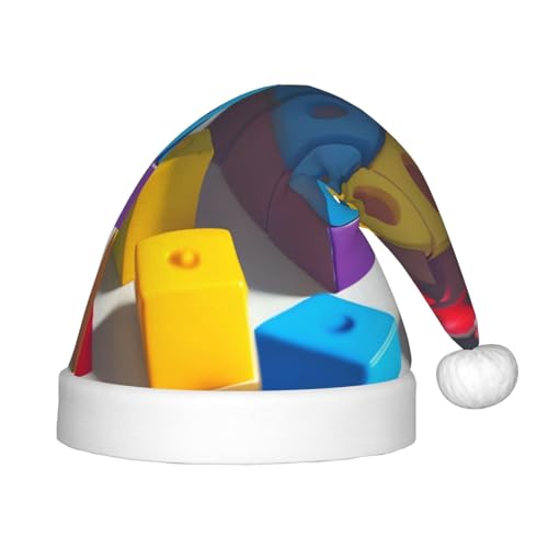 LiuMng Bunte Bausteine, Weihnachtsmütze, Unisex, klassisch, Weihnachtsmannmütze, weich, bequem, für Neujahrsparty LiuMng Bunte Bausteine, Weihnachtsmütze, Unisex, klassisch, Weihnachtsmannmütze, weich, bequem, für Neujahrsparty von LiuMng