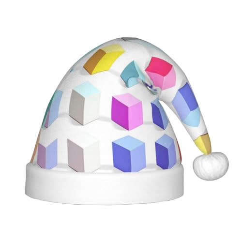 LiuMng Bunte Würfel-Weihnachtsmütze, unisex, klassisch, Weihnachtsmannmütze, weich, bequem, für Neujahrsparty LiuMng Bunte Würfel-Weihnachtsmütze, unisex, klassisch, Weihnachtsmannmütze, weich, bequem, für Neujahrsparty von LiuMng