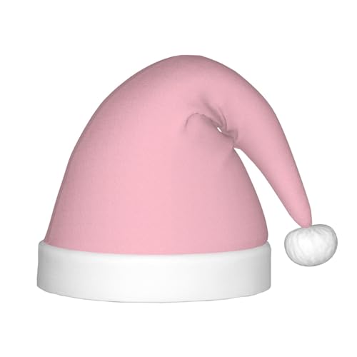 LiuMng Einfarbige, rosafarbene Weihnachtsmütze, Unisex, Plüsch, klassisch, Weihnachtsmannmütze, weich, bequem, für Neujahr, festliche Partyzubehör von LiuMng