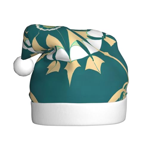 LiuMng Exotischer Stil, floral, klassische Weihnachtsmann-Weihnachtsmütze, Wärme, bequem, perfekt für Feiertage, Weihnachtsdekoration LiuMng Exotischer Stil, floral, klassische Weihnachtsmann-Weihnachtsmütze, Wärme, bequem, perfekt für Feiertage, Weihnachtsdekoration von LiuMng