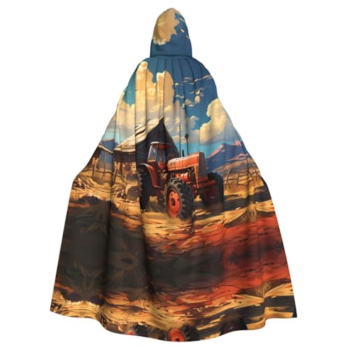LiuMng Farm Red Traktor Unisex Kapuzenumhang – voller langer Umhang für Halloween, Cosplay, Kostüme und Zauberer Rollenspiele von LiuMng