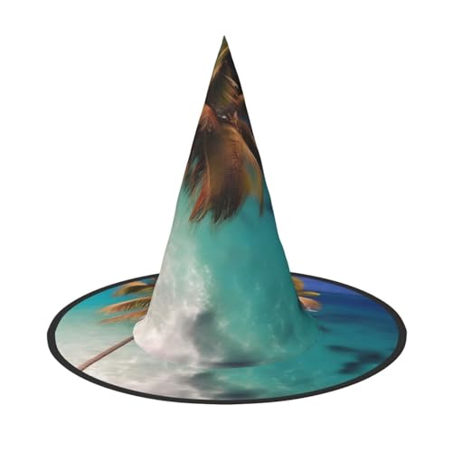 LiuMng Halloween Hexenhüte für Frauen - 1 Karibikinseln Druck Zauberer Kostüm Kappe für Urlaub Party Zubehör Kopfbedeckung LiuMng Halloween Hexenhüte für Frauen - 1 Karibikinseln Druck Zauberer Kostüm Kappe für Urlaub Party Zubehör Kopfbedeckung von LiuMng