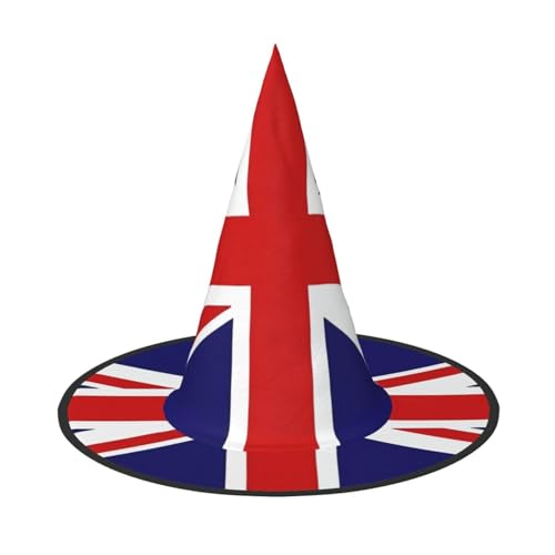 LiuMng Halloween-Hexenhüte für Frauen – 1 UK-Flaggen-Druck, Zauberer-Kostümkappe, für Urlaubsparty-Accessoire, Kopfbedeckung LiuMng Halloween-Hexenhüte für Frauen – 1 UK-Flaggen-Druck, Zauberer-Kostümkappe, für Urlaubsparty-Accessoire, Kopfbedeckung von LiuMng