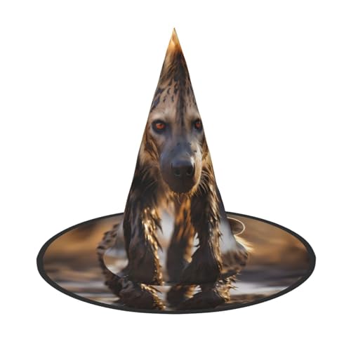 LiuMng Halloween-Hexenhüte für Frauen – 1 einsame Hyänen-Druck-Zauberer-Kostümkappe, für Urlaubsparty-Accessoire, Kopfbedeckung LiuMng Halloween-Hexenhüte für Frauen – 1 einsame Hyänen-Druck-Zauberer-Kostümkappe, für Urlaubsparty-Accessoire, Kopfbedeckung von LiuMng