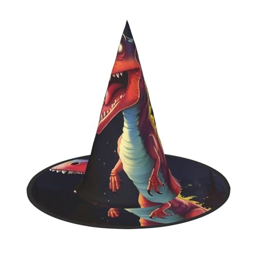 LiuMng Halloween-Hexenhüte für Frauen – 1 großer Mund Dinosaurier Druck Zauberer Kostüm Kappe für Urlaub Party Zubehör Kopfbedeckung LiuMng Halloween-Hexenhüte für Frauen – 1 großer Mund Dinosaurier Druck Zauberer Kostüm Kappe für Urlaub Party Zubehör Kopfbedeckung von LiuMng