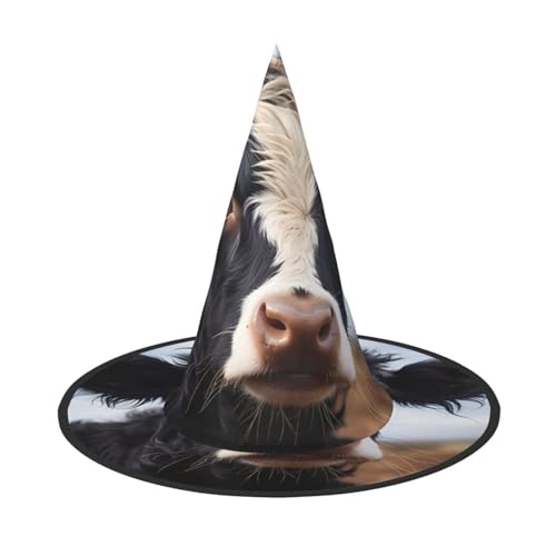 LiuMng Halloween-Hexenhüte für Frauen – 1 niedliche Kuh-Druck-Zauberer-Kostümkappe, für Urlaubsparty-Accessoire, Kopfbedeckung LiuMng Halloween-Hexenhüte für Frauen – 1 niedliche Kuh-Druck-Zauberer-Kostümkappe, für Urlaubsparty-Accessoire, Kopfbedeckung von LiuMng