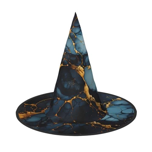 LiuMng Halloween Hexenhüte für Frauen - 1 schwarz gold marmorierter Druck Zauberer Kostüm Kappe für Urlaub Party Zubehör Kopfbedeckung LiuMng Halloween Hexenhüte für Frauen - 1 schwarz gold marmorierter Druck Zauberer Kostüm Kappe für Urlaub Party Zubehör Kopfbedeckung von LiuMng