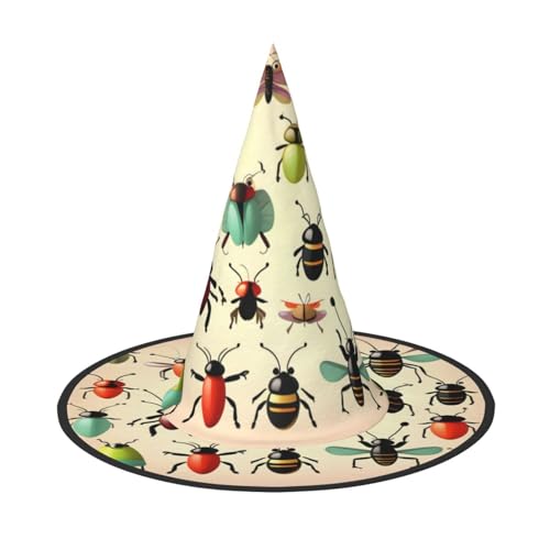 LiuMng Halloween-Hexenhüte für Frauen – 2 Stück, Cartoon-Motiv kleine Insekten, Zauberer-Kostüm, Mütze, für Urlaub, Party, Zubehör, Kopfbedeckung LiuMng Halloween-Hexenhüte für Frauen – 2 Stück, Cartoon-Motiv kleine Insekten, Zauberer-Kostüm, Mütze, für Urlaub, Party, Zubehör, Kopfbedeckung von LiuMng