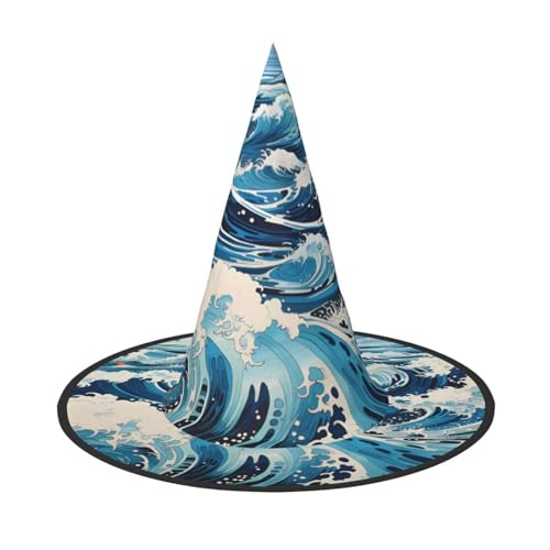 LiuMng Halloween-Hexenhüte für Frauen – 2 Stück, Ukiyo-e-Stil, Wellen-Druck, Zauberer-Kostüm, Mütze, für Urlaub, Party, Accessoire, Kopfbedeckung LiuMng Halloween-Hexenhüte für Frauen – 2 Stück, Ukiyo-e-Stil, Wellen-Druck, Zauberer-Kostüm, Mütze, für Urlaub, Party, Accessoire, Kopfbedeckung von LiuMng