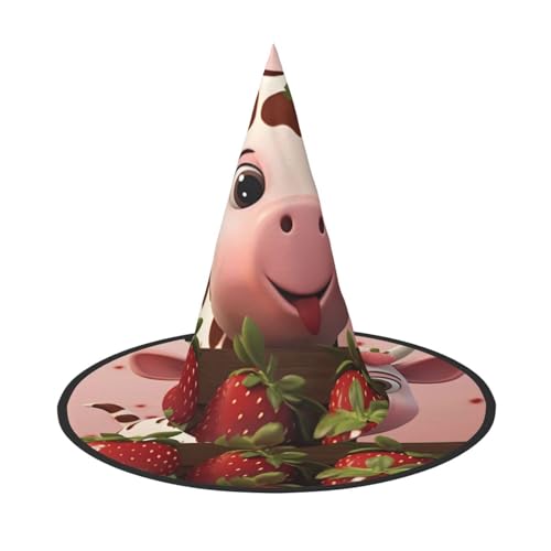 LiuMng Halloween-Hexenhüte für Frauen – 2 Stück Kühe und Erdbeeren, Zauberer-Kostümkappe, für Urlaub, Party, Accessoire, Kopfbedeckung LiuMng Halloween-Hexenhüte für Frauen – 2 Stück Kühe und Erdbeeren, Zauberer-Kostümkappe, für Urlaub, Party, Accessoire, Kopfbedeckung von LiuMng