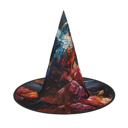 LiuMng Halloween-Hexenhüte für Frauen – 3 Stück Kolibri-Druck, Zauberer-Kostümkappe, für Urlaub, Party, Accessoire, Kopfbedeckung LiuMng Halloween-Hexenhüte für Frauen – 3 Stück Kolibri-Druck, Zauberer-Kostümkappe, für Urlaub, Party, Accessoire, Kopfbedeckung von LiuMng