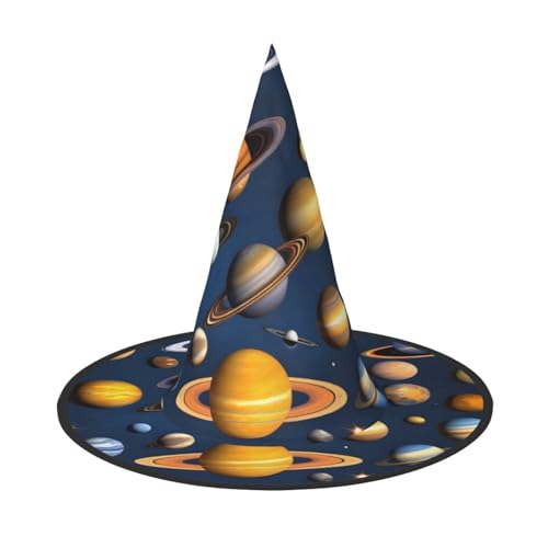 LiuMng Halloween-Hexenhüte für Frauen – 3 Stück Sonnensystem Planeten Druck Zauberer Kostüm Kappe für Urlaub Party Zubehör Kopfbedeckung LiuMng Halloween-Hexenhüte für Frauen – 3 Stück Sonnensystem Planeten Druck Zauberer Kostüm Kappe für Urlaub Party Zubehör Kopfbedeckung von LiuMng