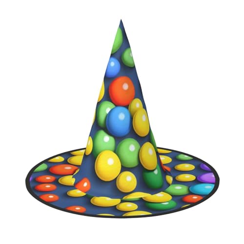 LiuMng Halloween-Hexenhüte für Frauen – 3 Stück bunte Kugeln, Zauberer-Kostümkappe, für Urlaub, Party, Accessoire, Kopfbedeckung LiuMng Halloween-Hexenhüte für Frauen – 3 Stück bunte Kugeln, Zauberer-Kostümkappe, für Urlaub, Party, Accessoire, Kopfbedeckung von LiuMng