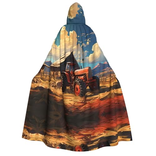 LiuMng Halloween-Kapuzenumhang für Erwachsene, Bauernhof, roter Traktor-Druck, Unisex, Zauberer-Robe, Umhang, für Urlaub, Party, Cosplay-Kostüme LiuMng Halloween-Kapuzenumhang für Erwachsene, Bauernhof, roter Traktor-Druck, Unisex, Zauberer-Robe, Umhang, für Urlaub, Party, Cosplay-Kostüme von LiuMng
