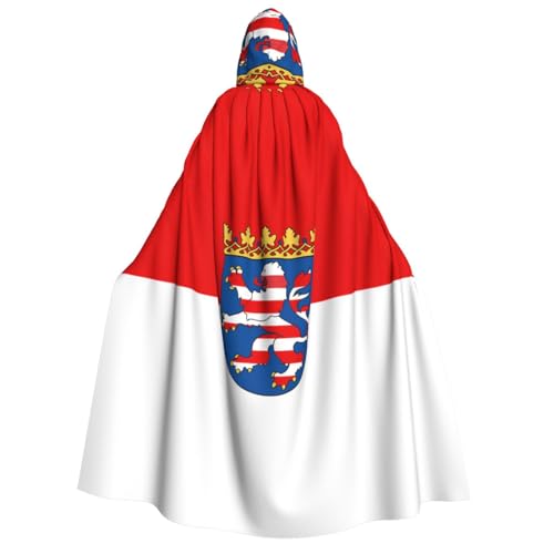LiuMng Halloween-Kapuzenumhang für Erwachsene, Flagge von Hessen, Unisex, Zauberer-Robe, Umhang, für Urlaub, Party, Cosplay-Kostüme von LiuMng